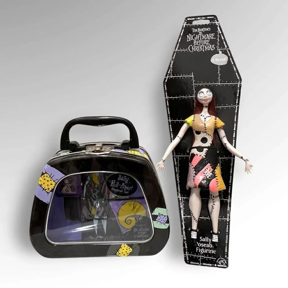 Vintage Disney Nightmare Before Christmas Sally doll, watch, magnet set